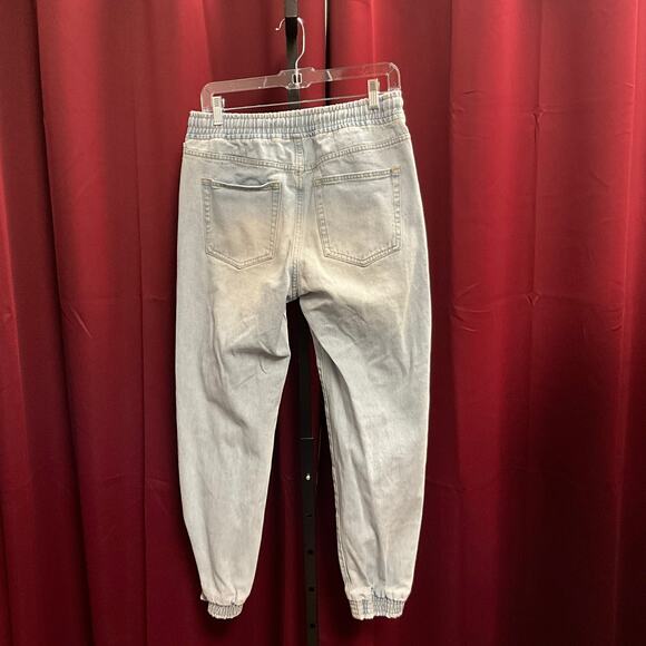 Forever 21 Elastic Band Light Washed Distressed Jeans - Picture 2 of 2